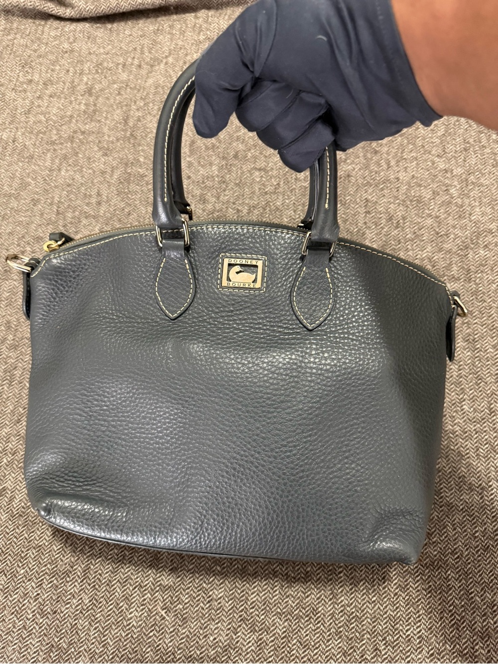 Dooney & Bourke Pebbled Leather Satchel - Dark Gray
